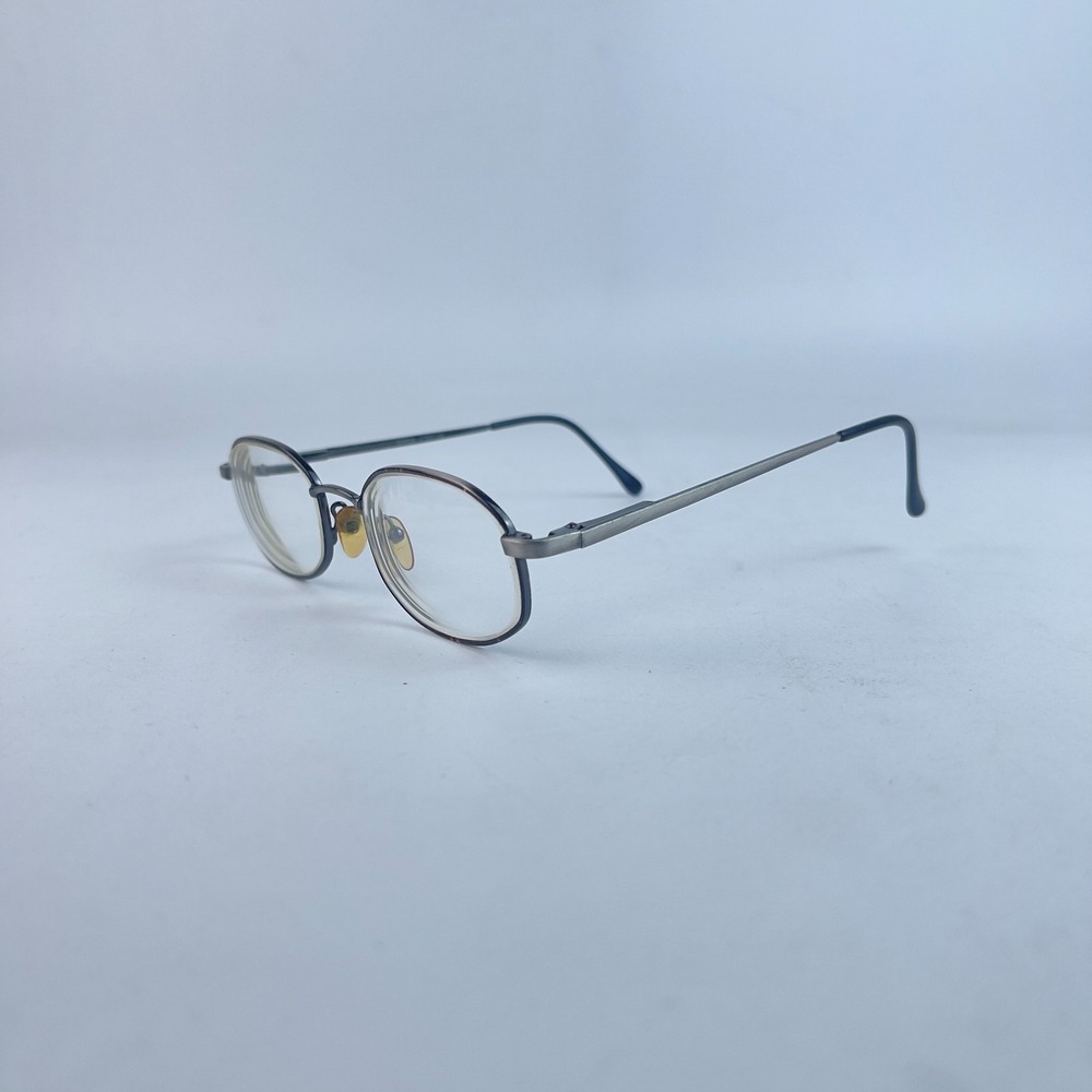 Baron‎ A7057 Men's Eyeglasses Frame Silver Metal Full Rim Rectangle 48-20-140 mm - Picture 4 of 12